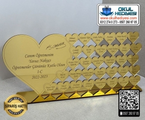 Kalpli Pleksi Öğretmen İsimliği Kalpli Pleksi Öğretmen İsimliği