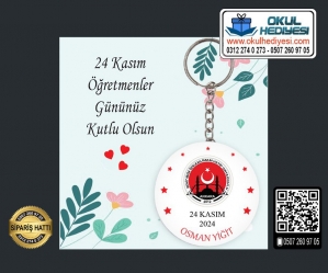 Okul Logolu Öğretmenler Günü Anahtarlığı Okul Logolu Öğretmenler Günü Anahtarlığı