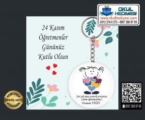 Öğretmenler Günü Anahtarlığı (Toptan) - 8 Öğretmenler Günü Anahtarlığı (Toptan) - 8
